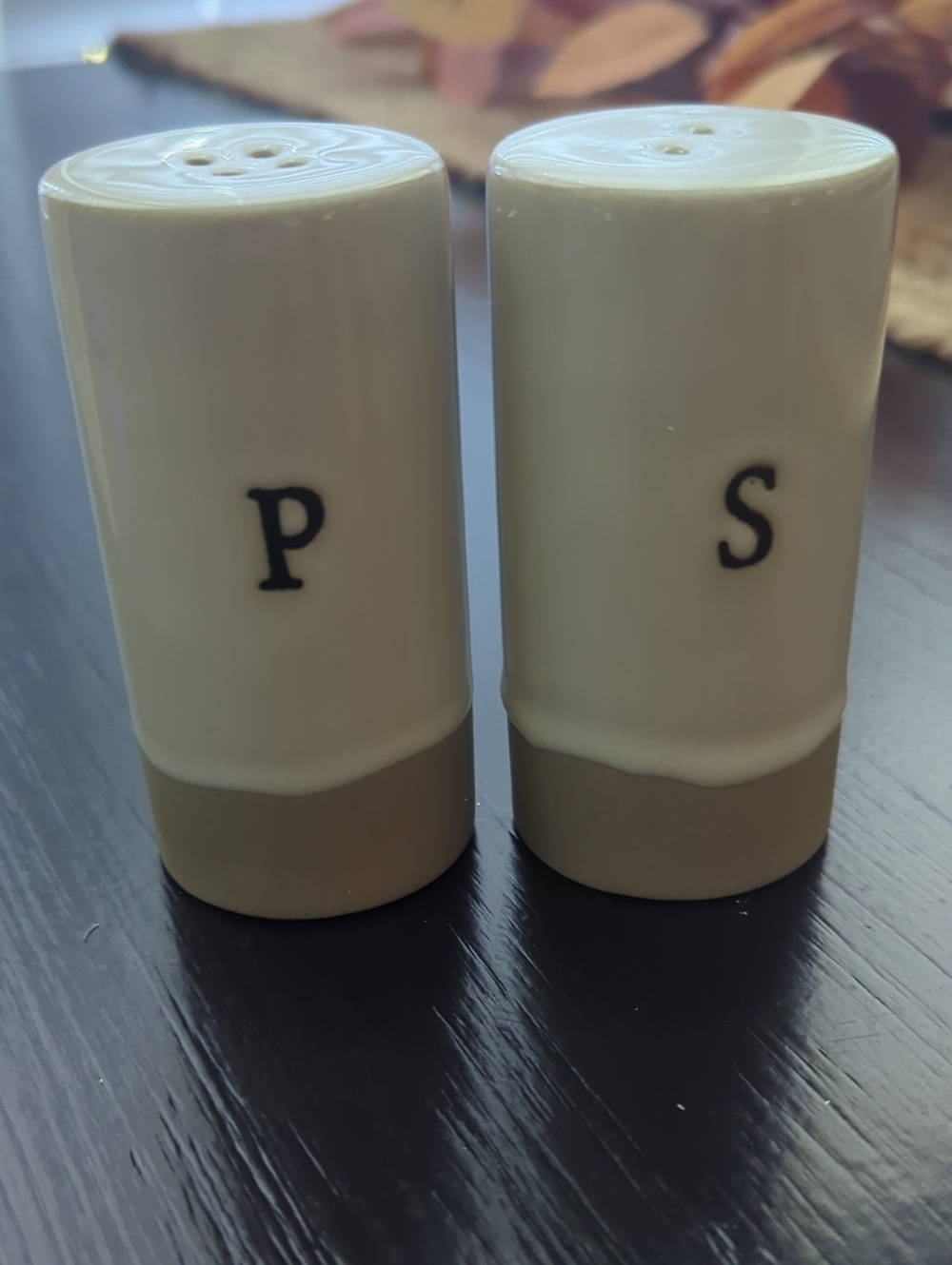Hearth & Hand Ceramic Salt and Pepper Shakers in Cream and Tan